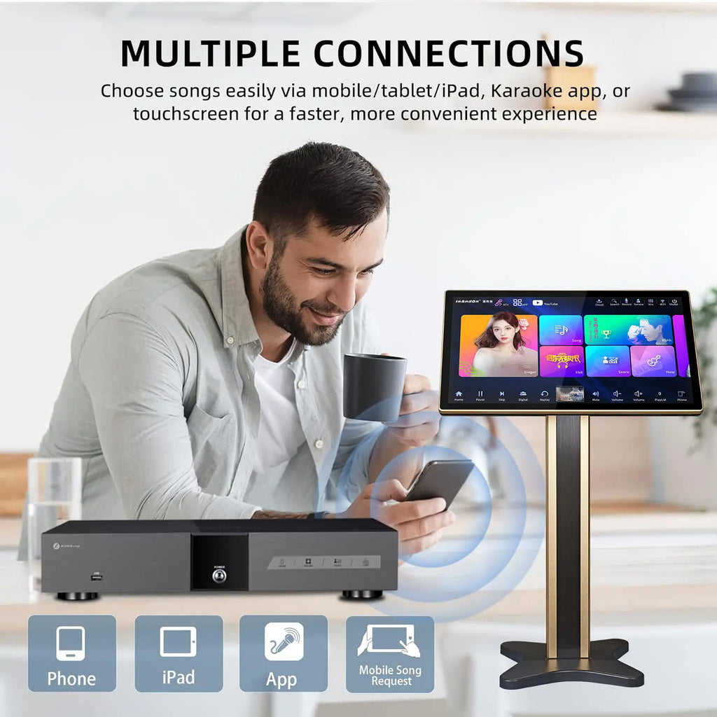 InAndOn KV-V5 MAX Karaoke Machine Split-Type Player + 21.5" Touch Screen