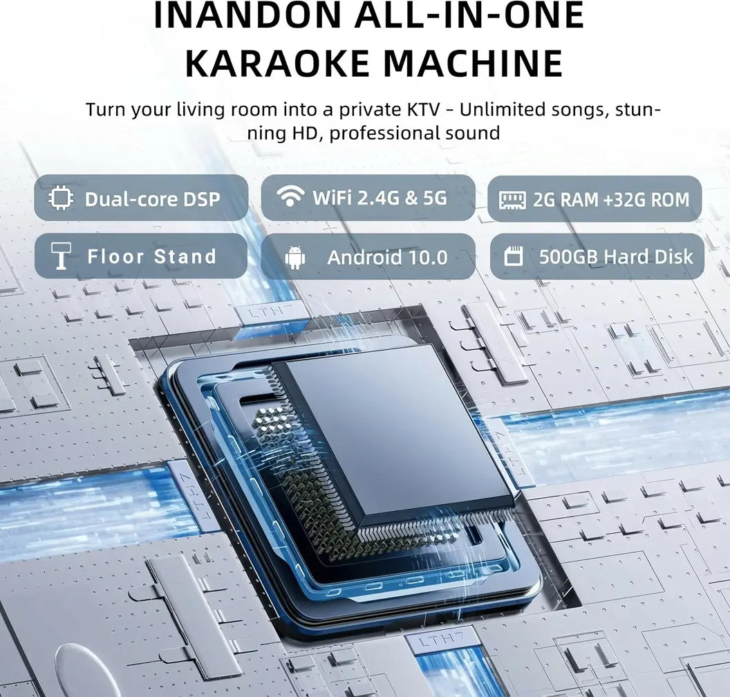 InAndOn KV-V5 MAX Karaoke Machine Split-Type Player + 21.5" Touch Screen